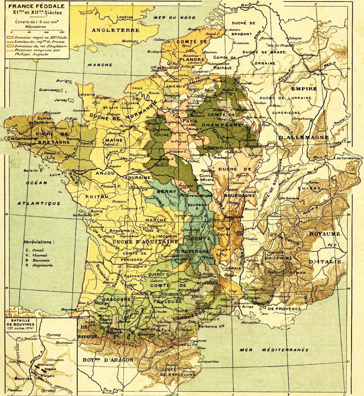 mapa średniowiecznej Francji