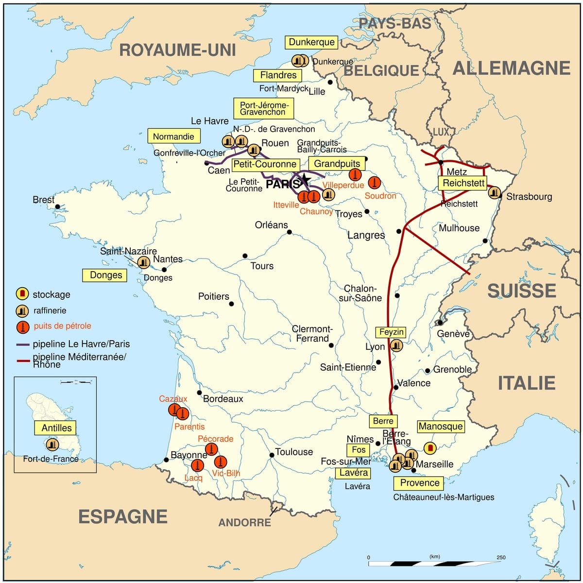 mapa Francji benzyna