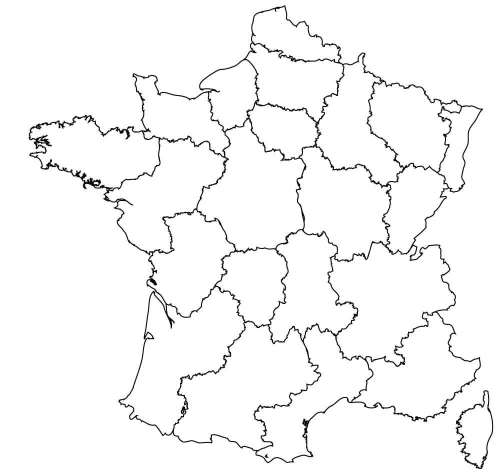 mapa Francji czarny i biały