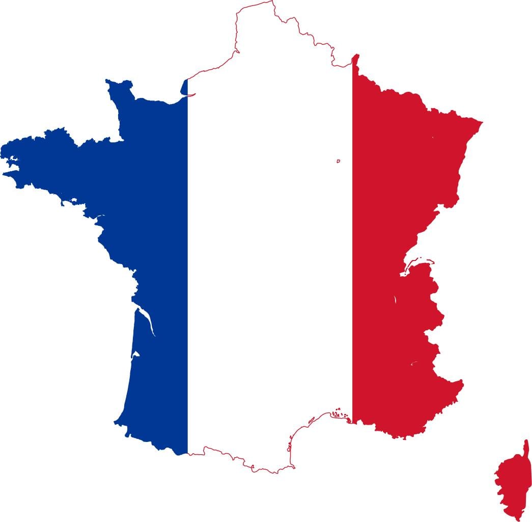 mapa flaga Francji