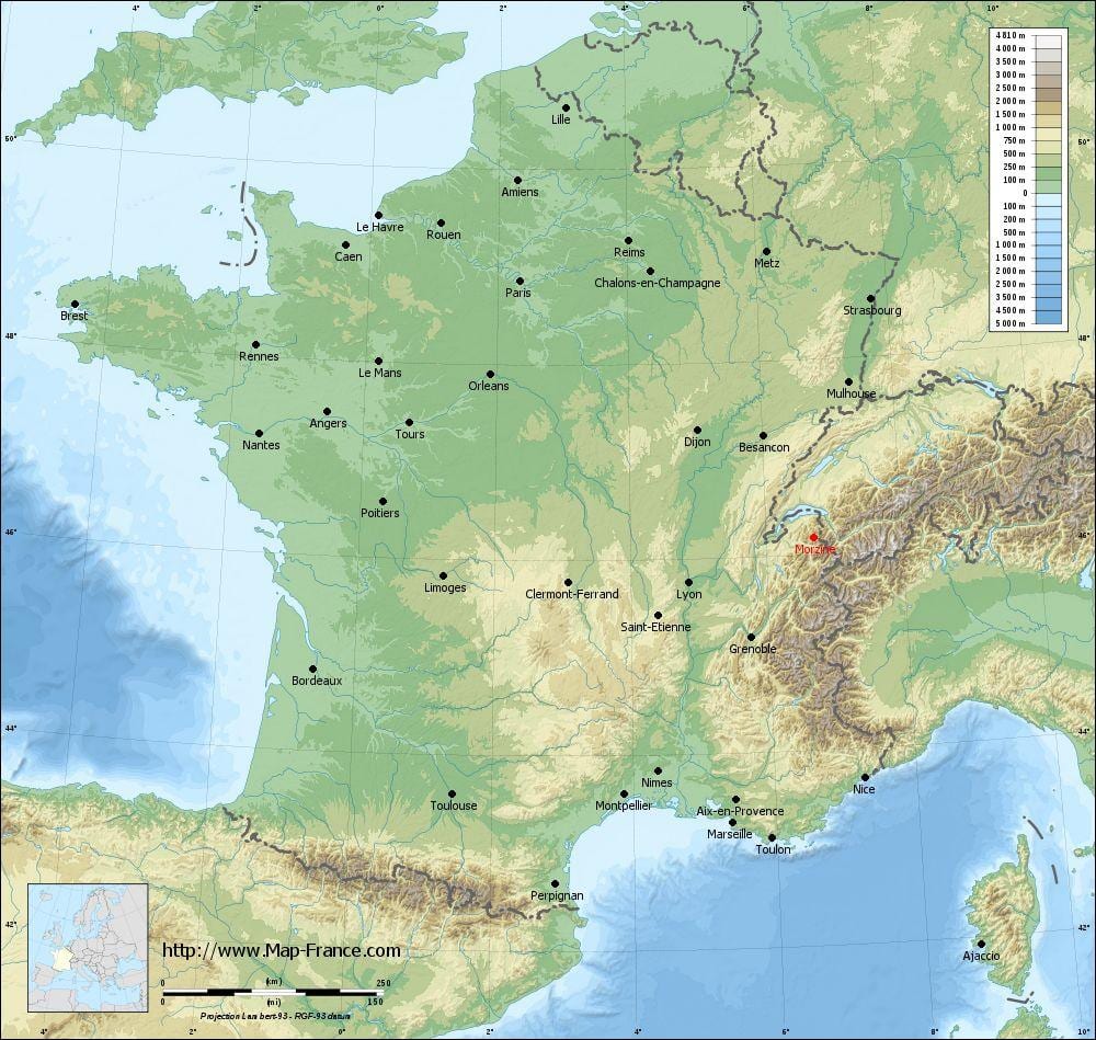 mapa Francji ulgę