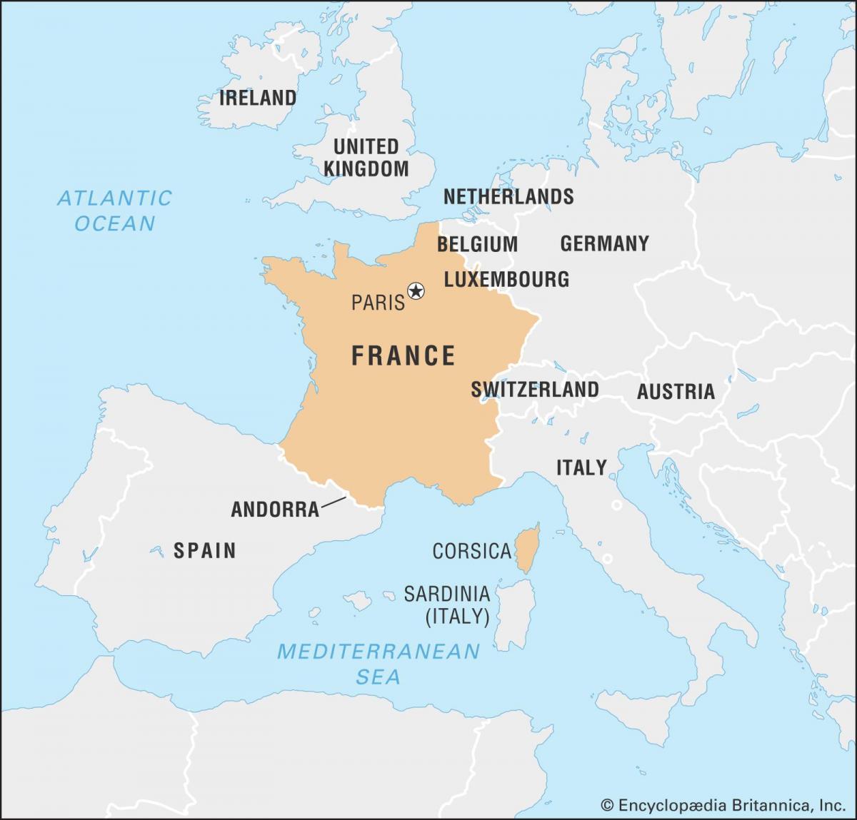 mapa Francji Europy