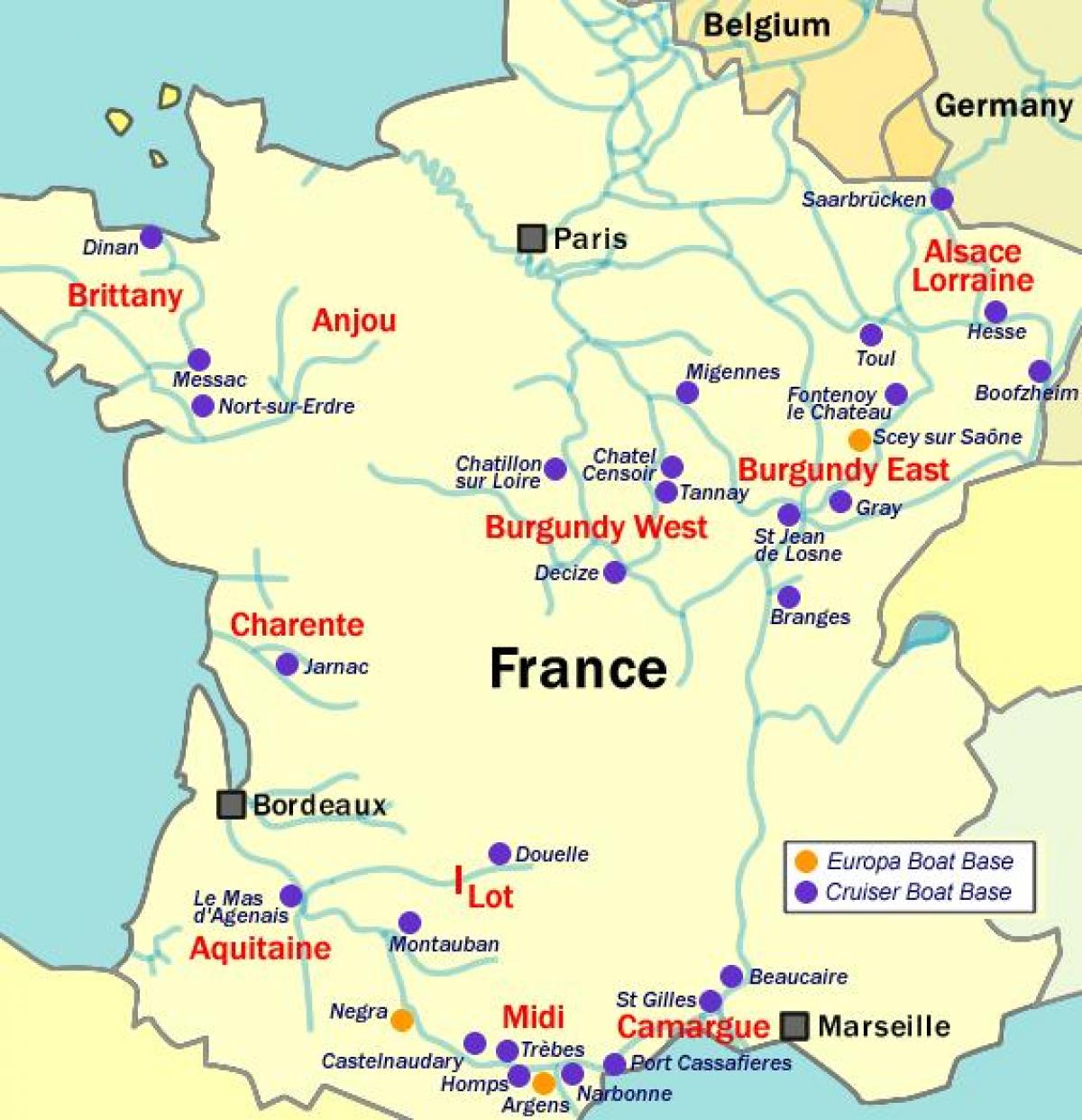 mapa Francji w łodzi
