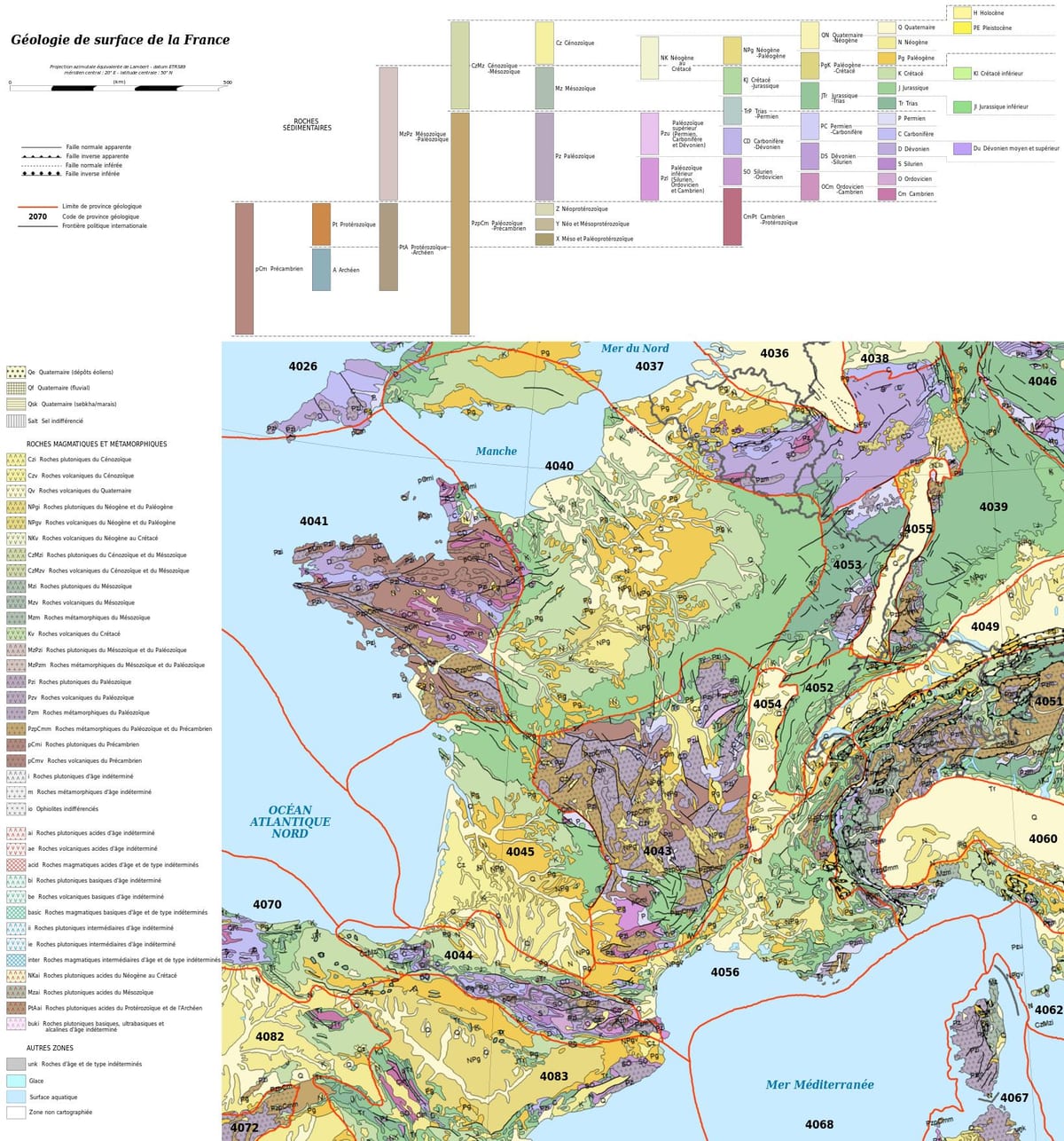 mapa Francji geologicznych