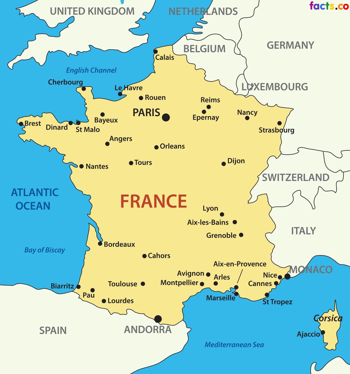 mapa Francji dla dzieci