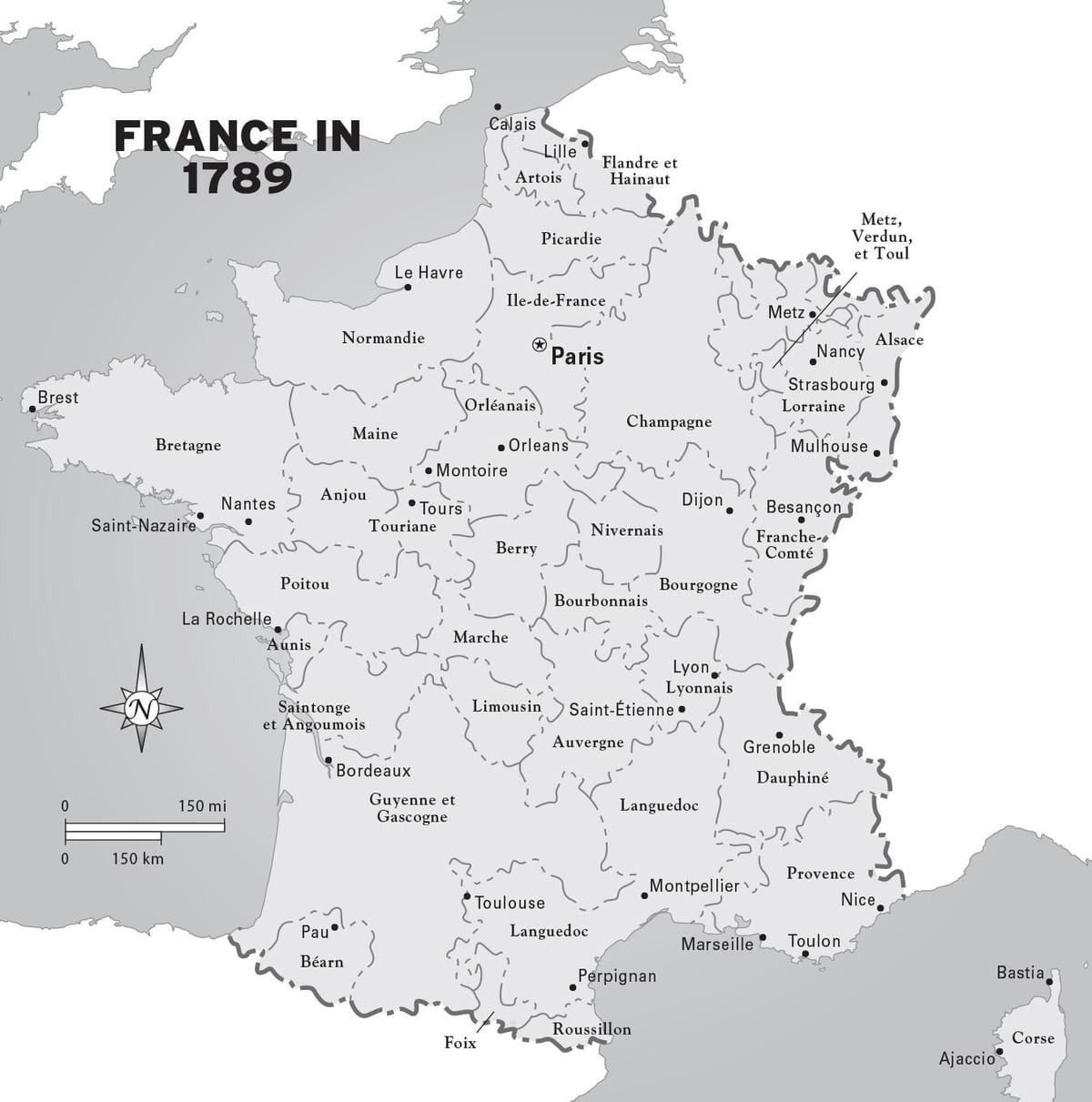 mapa Francji w czasie rewolucji Francuskiej