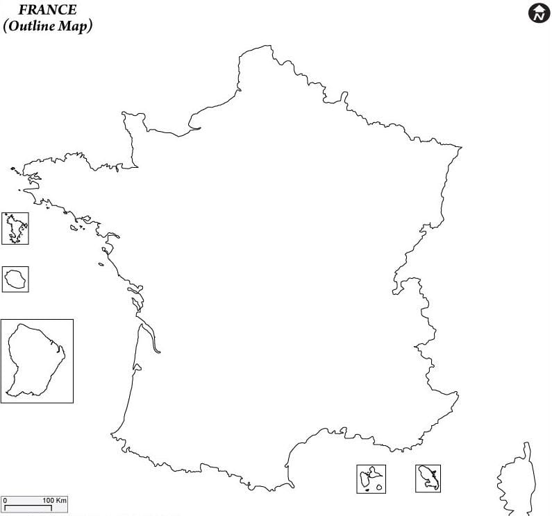 zwykła mapa Francji
