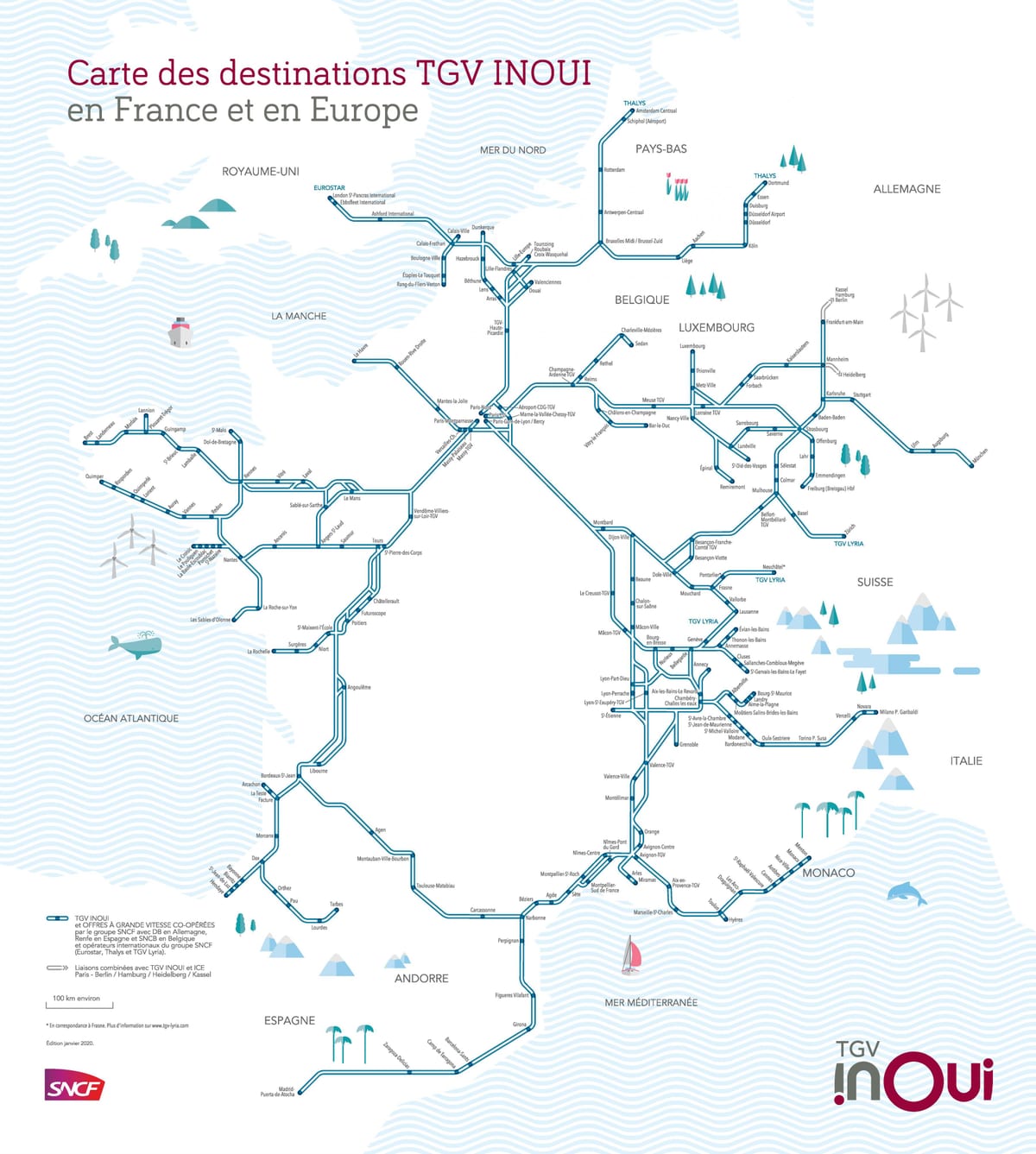 TGV Francja karty sieciowej