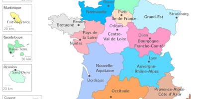 Mapa regionów Francji