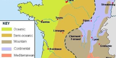 Mapa Francji klimat