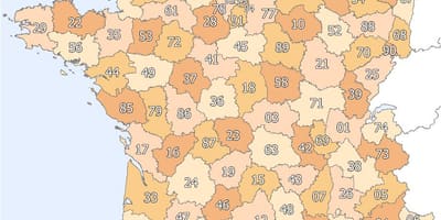 Francja zip kod na mapie