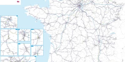 Francja kolejowych mapie szczegółowe