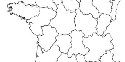 Mapa Francji czarny i biały