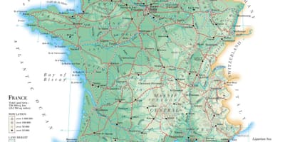 Geograficzna mapa Francji
