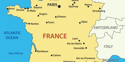 Mapa Francja kraj