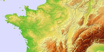 Topograficzna mapa Francji