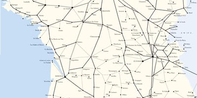 Mapa linii kolejowych we Francji