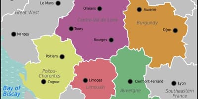 Mapa Francji centralny