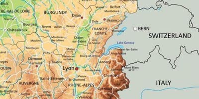 Mapa Francji Wschodniej