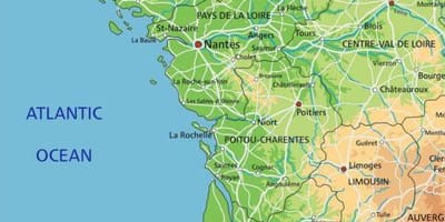 Mapa Francji zachodnie