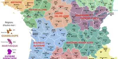 Polityczna mapa Francji z miastami