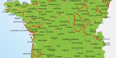 Francja roweru mapie