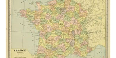 Mapa Francji vintage